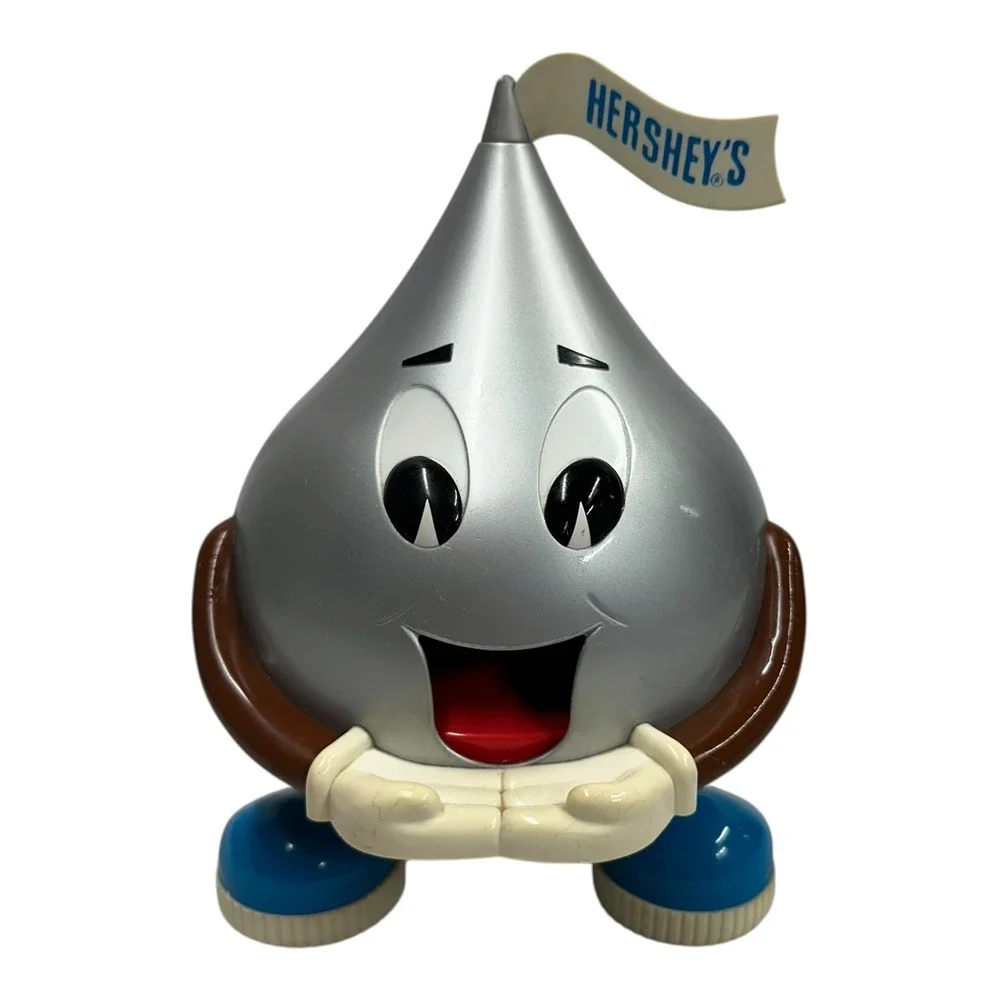 Vintage 1995 Hershey's Kisses Candy Dispenser Silver Blue Shoes